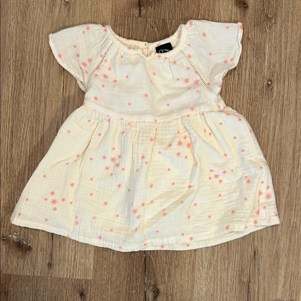 Art Class Cream and Pink Starry Kids Dress